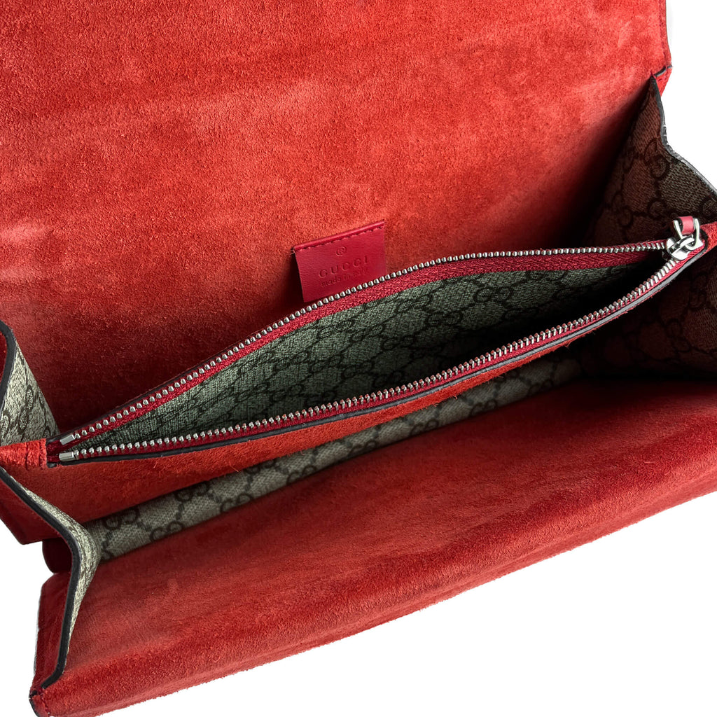 Second hand Gucci Dionysus Medium Canvas Flap Handbag GG Supreme - Tabita Bags