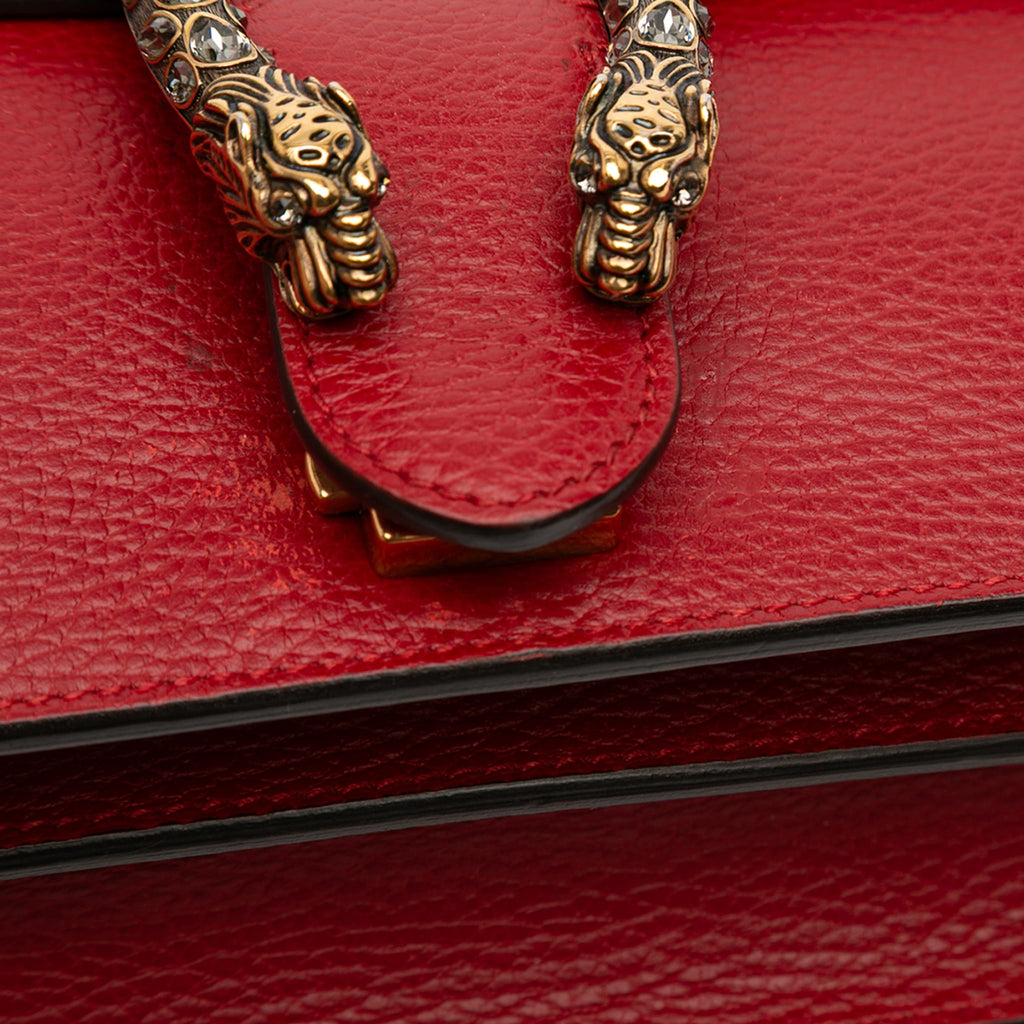 Second hand Gucci Dionysus Medium Leather Flap Handbag Red - Tabita Bags