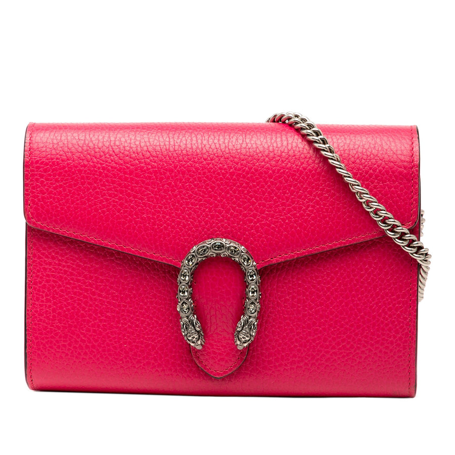 Second hand Gucci Dionysus Mini Leather Wallet on Chain Handbag Pink - Tabita Bags