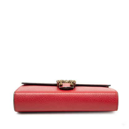 Second hand Gucci Dionysus Mini Leather Wallet on Chain Handbag Red - Tabita Bags