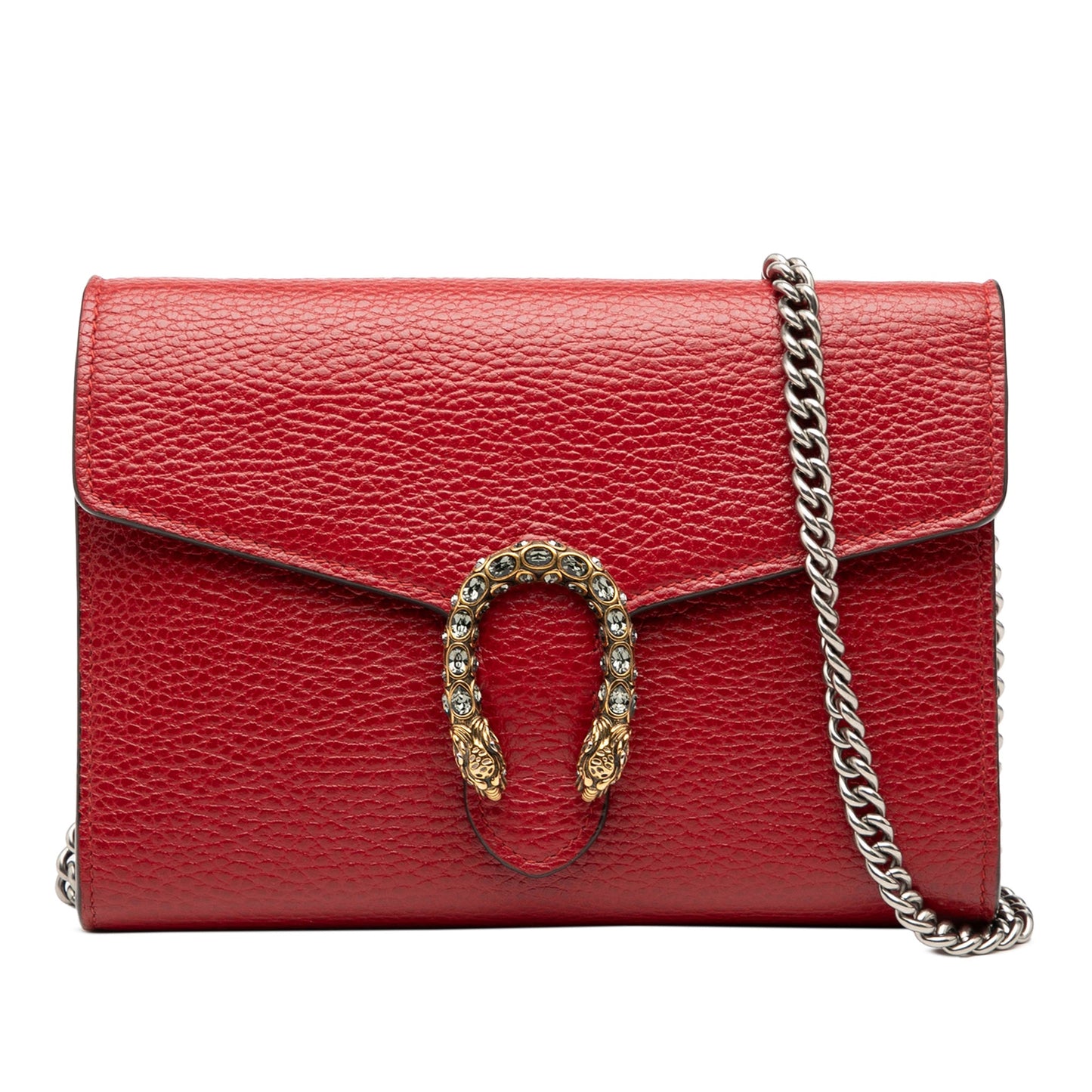 Second hand Gucci Dionysus Mini Leather Wallet on Chain Handbag Red - Tabita Bags