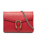Second hand Gucci Dionysus Mini Leather Wallet on Chain Handbag Red - Tabita Bags
