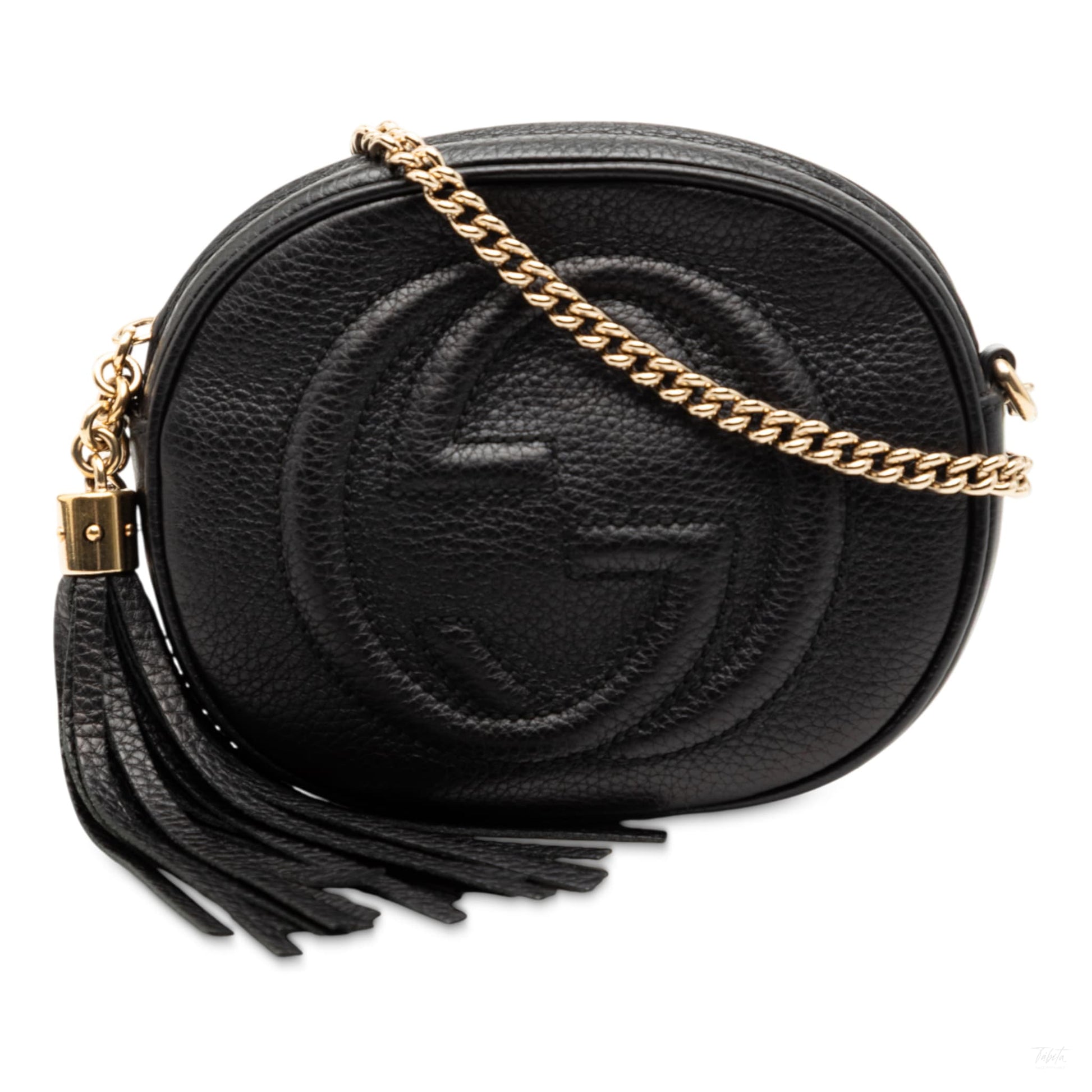 Second hand Gucci Disco Soho Leather Camera Crossbody Black - Tabita Bags