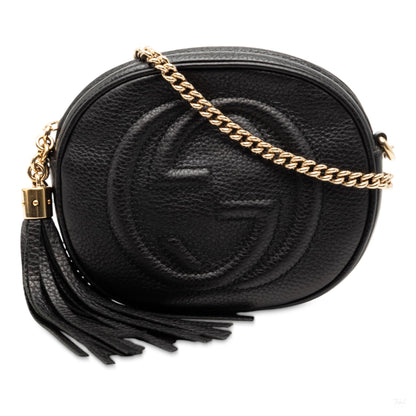 Second hand Gucci Disco Soho Leather Camera Crossbody Black - Tabita Bags