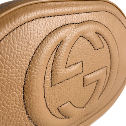 Second hand Gucci Disco Soho Leather Oval Camera Crossbody Dark Beige - Tabita Bags