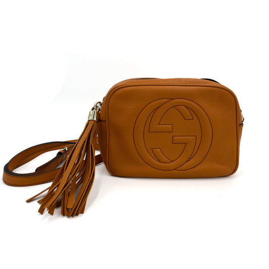 Second hand Gucci Disco Soho Rectangular Leather Camera Crossbody Orange - Tabita Bags