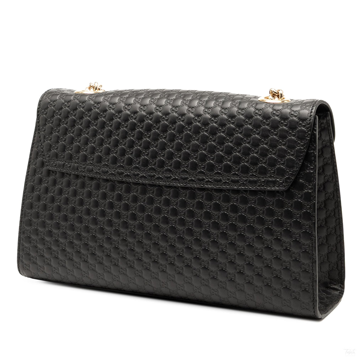 Second hand Gucci Emily Medium Leather Shoulder Bag Black - Tabita Bags