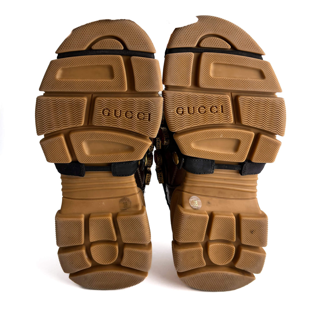 Second hand Gucci Flashtrek Crystal Metalic Leather Sneakers 38 Multicolor - Tabita Bags