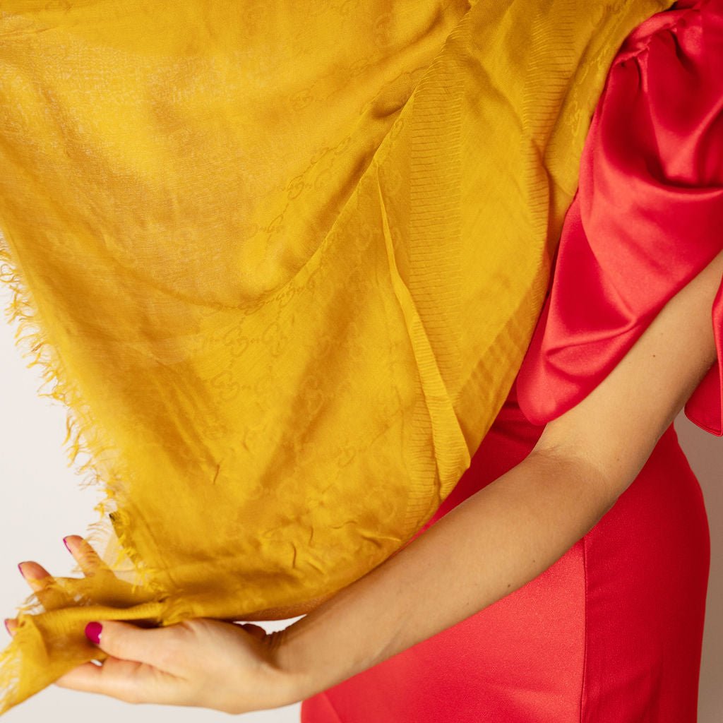 Second hand Gucci Foulard Modal & Silk GG Yellow - Tabita Bags