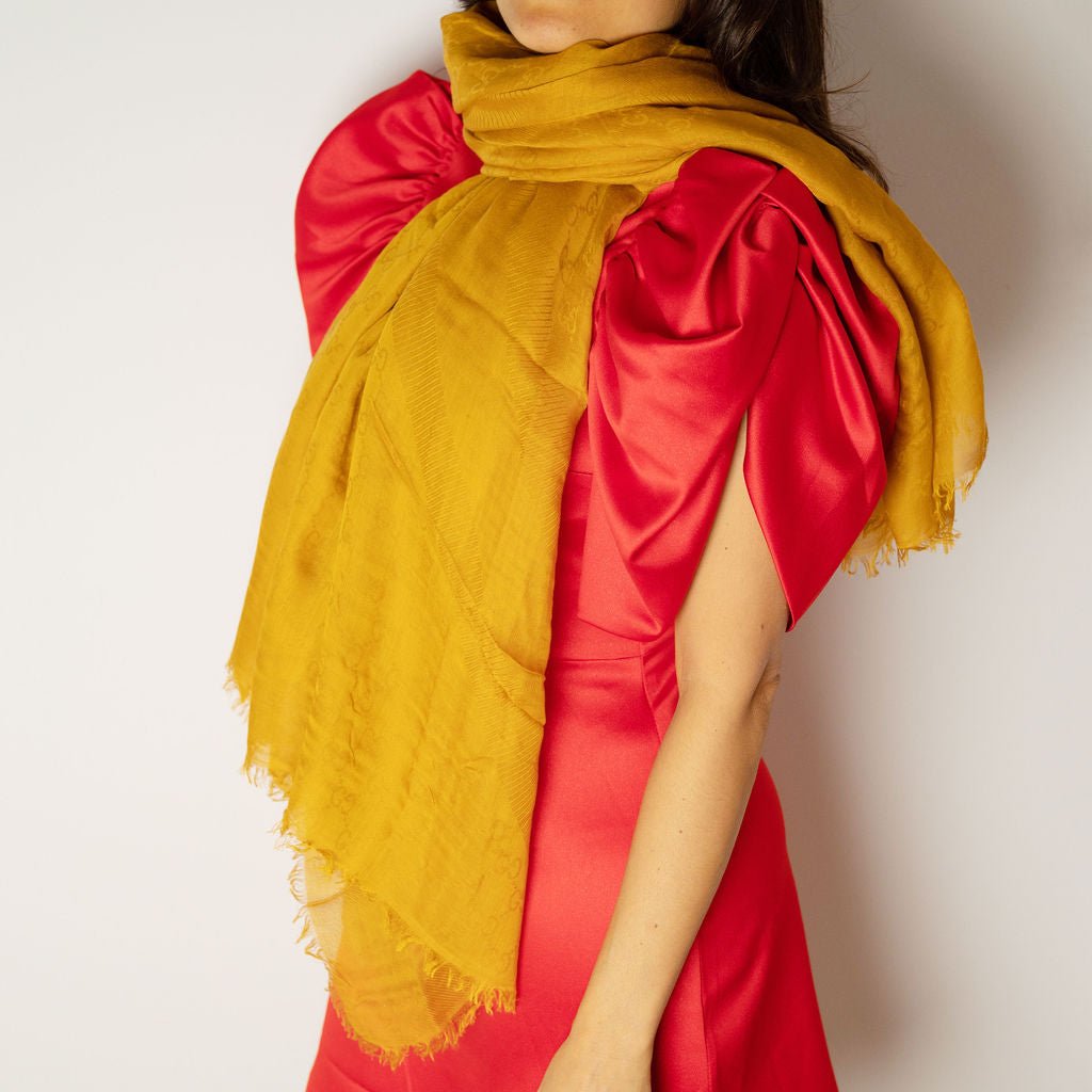Second hand Gucci Foulard Modal & Silk GG Yellow - Tabita Bags