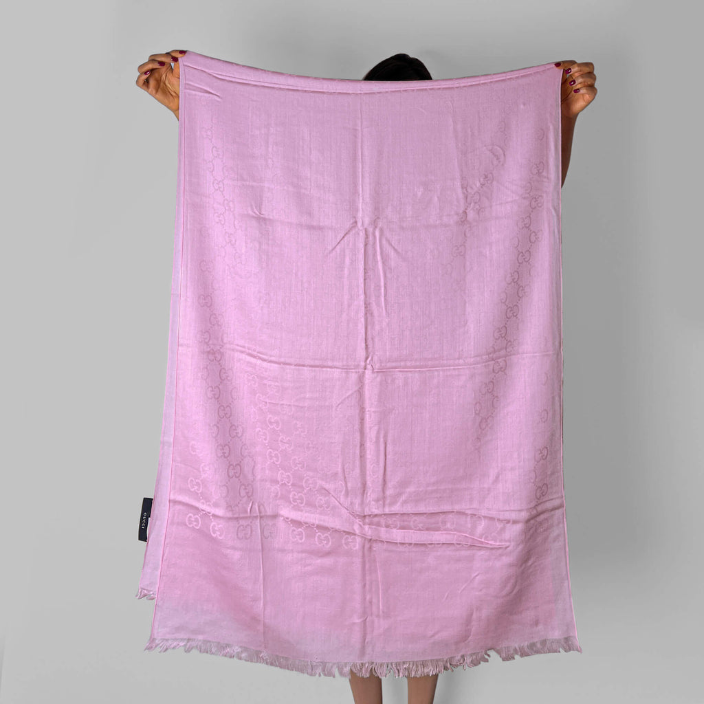 Second hand Gucci Foulard Wool & Silk GG Pink - Tabita Bags