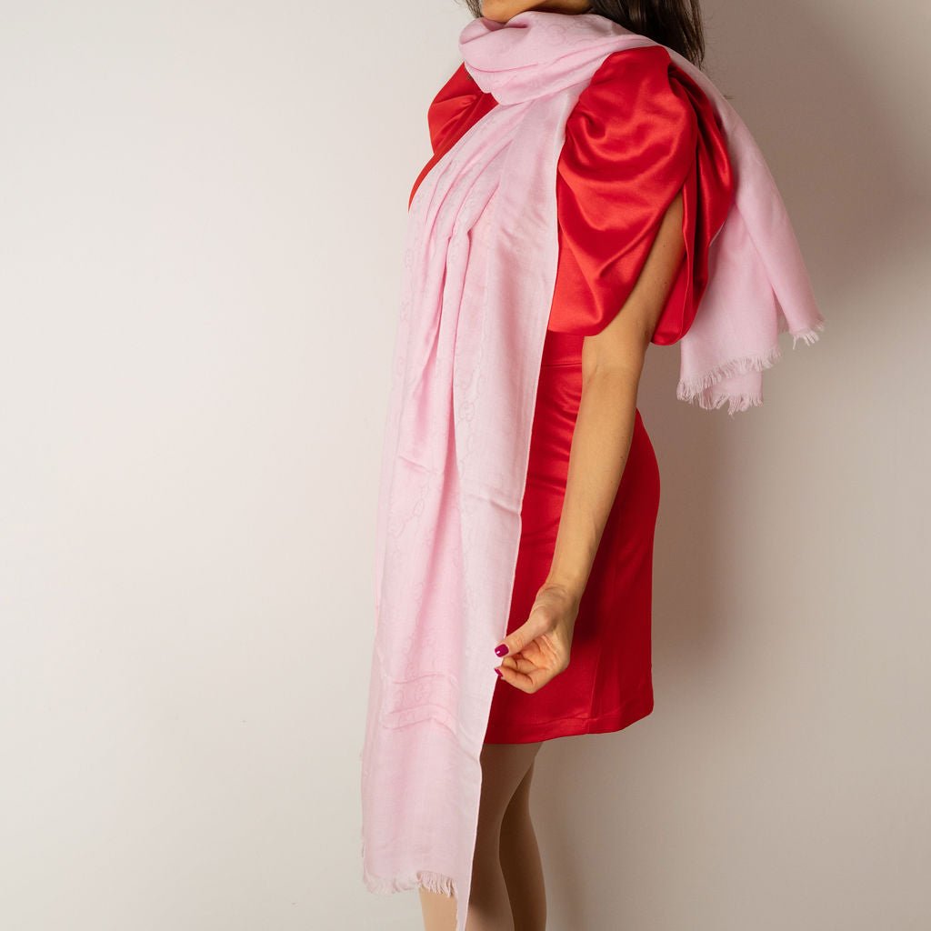 Second hand Gucci Foulard Wool & Silk GG Pink - Tabita Bags