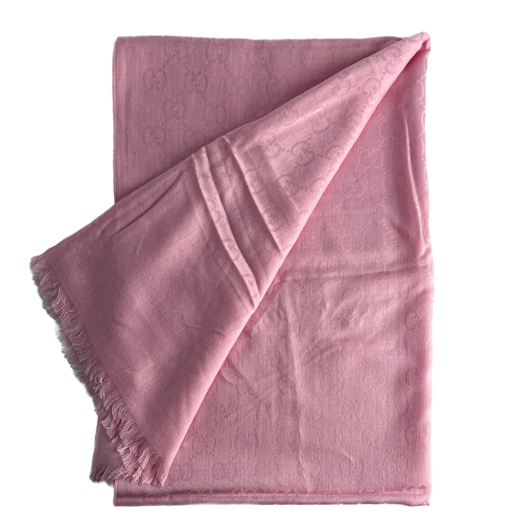 Second hand Gucci Foulard Wool & Silk GG Pink - Tabita Bags
