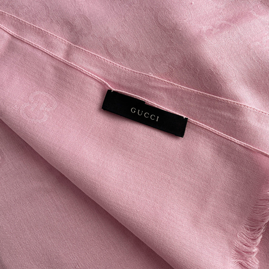 Second hand Gucci Foulard Wool & Silk GG Pink - Tabita Bags