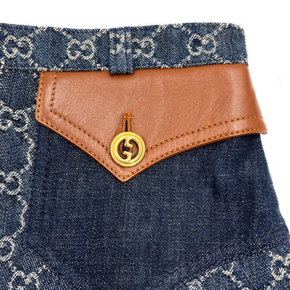 Second hand Gucci GG jacquard Midi GG Denim Skirt 40 Blue - Tabita Bags