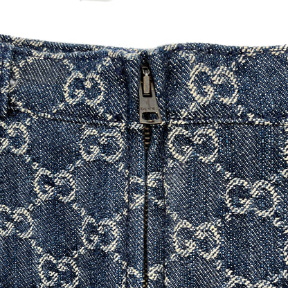 Second hand Gucci GG jacquard Midi GG Denim Skirt 40 Blue - Tabita Bags