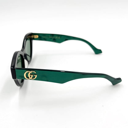 Second hand Gucci GG Marmont Acetate CAT Sunglasses Green - Tabita Bags