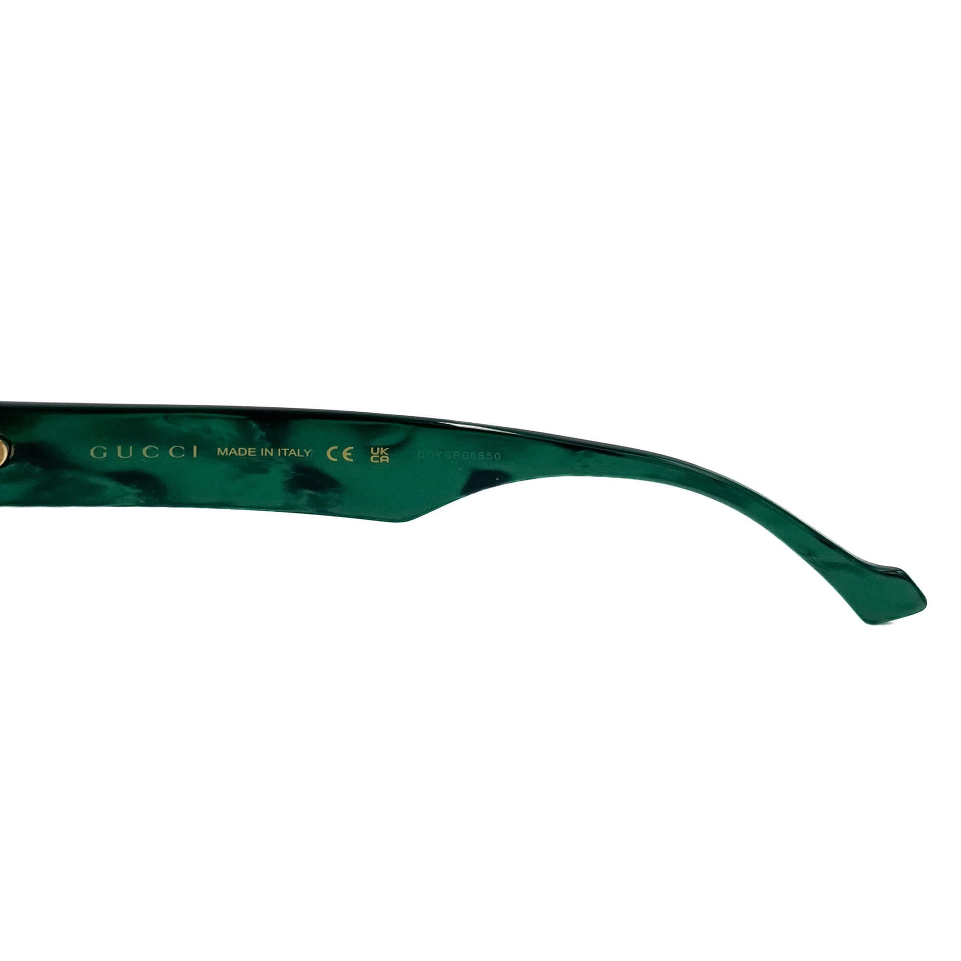 Second hand Gucci GG Marmont Acetate CAT Sunglasses Green - Tabita Bags