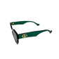 Second hand Gucci GG Marmont Acetate CAT Sunglasses Green - Tabita Bags