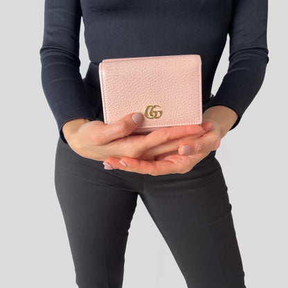 Second hand Gucci GG Marmont Leather Envelope Wallet Pink - Tabita Bags