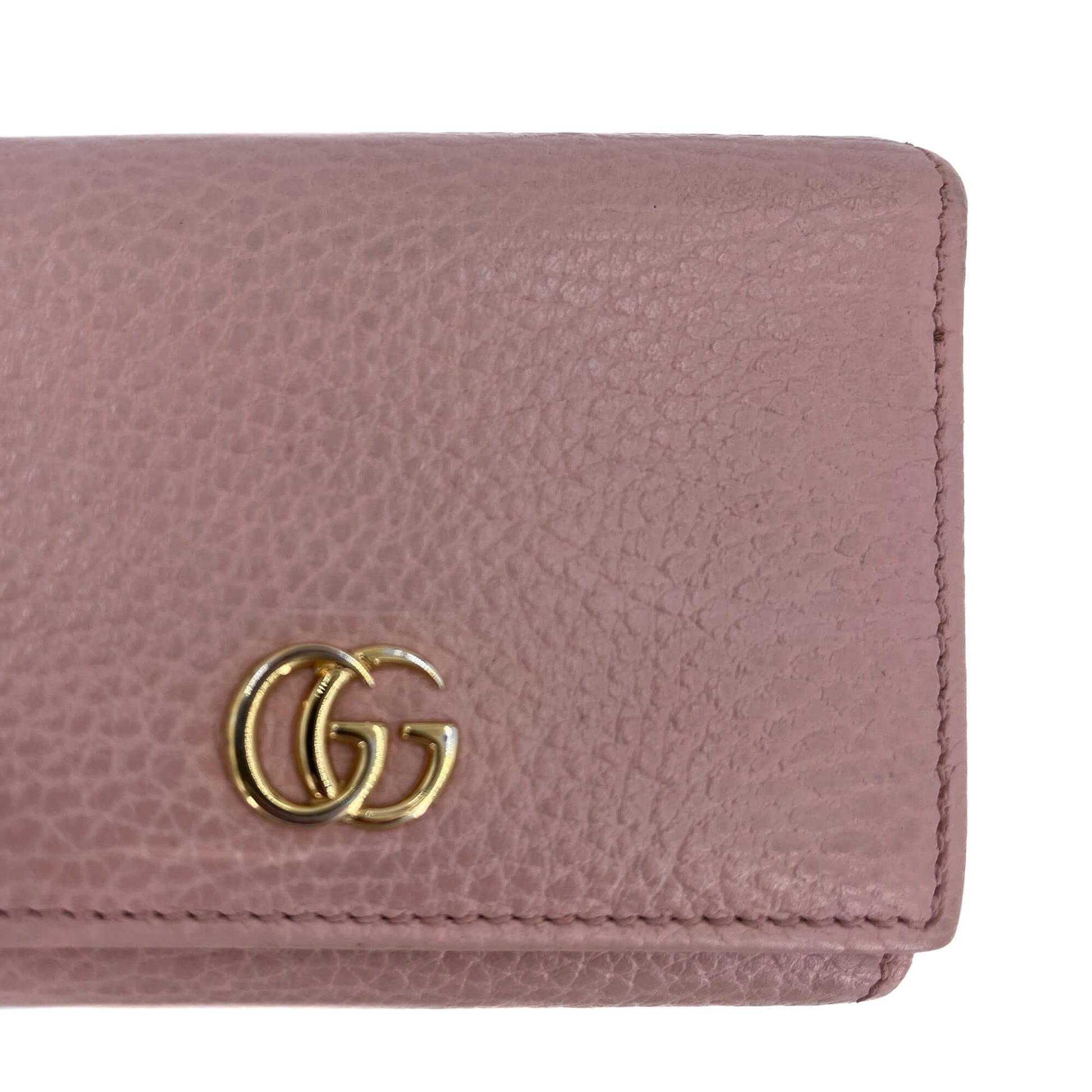 Second hand Gucci GG Marmont Leather Envelope Wallet Pink - Tabita Bags