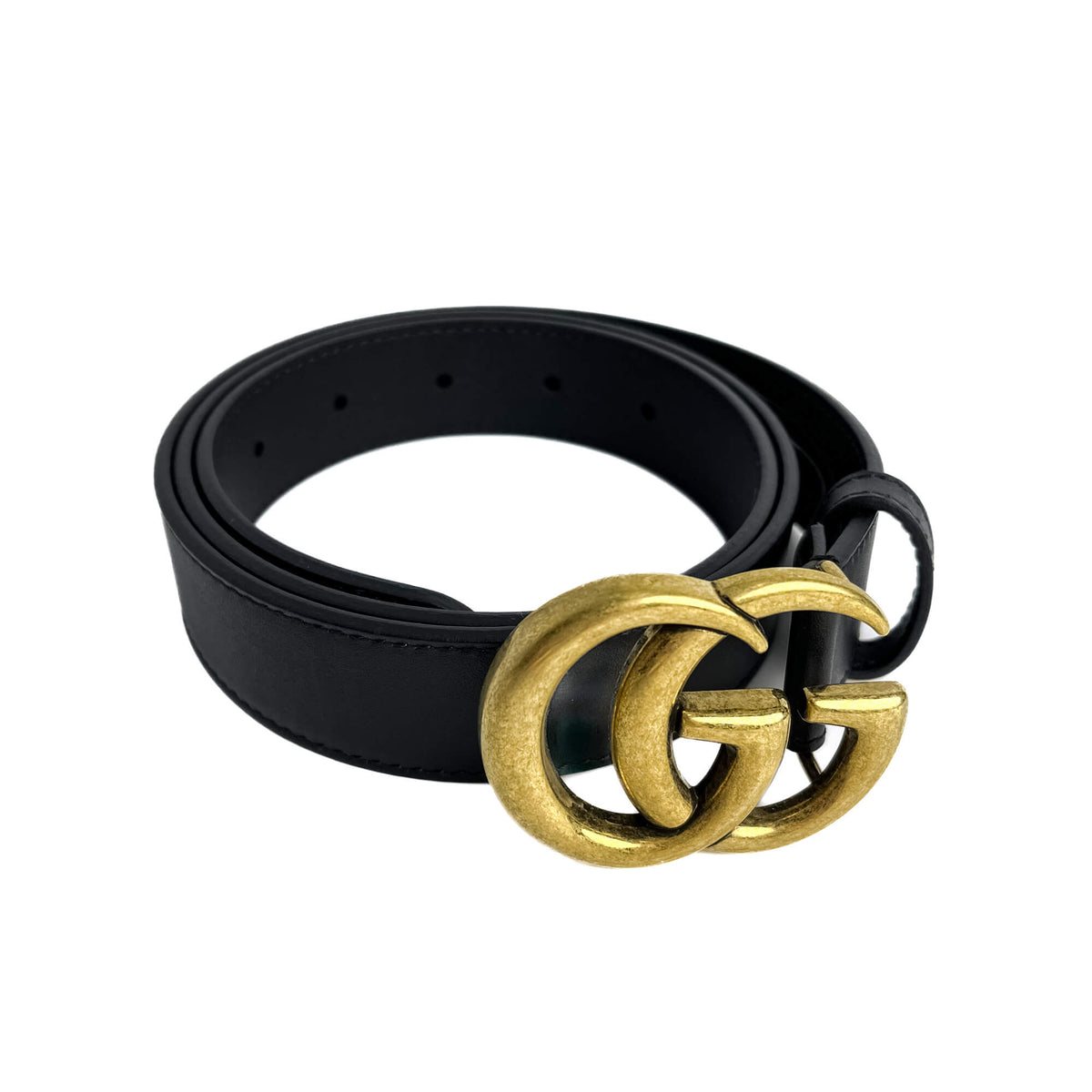 Second hand Gucci GG Marmont Leather Medium Belt 90/36 Black - Tabita Bags