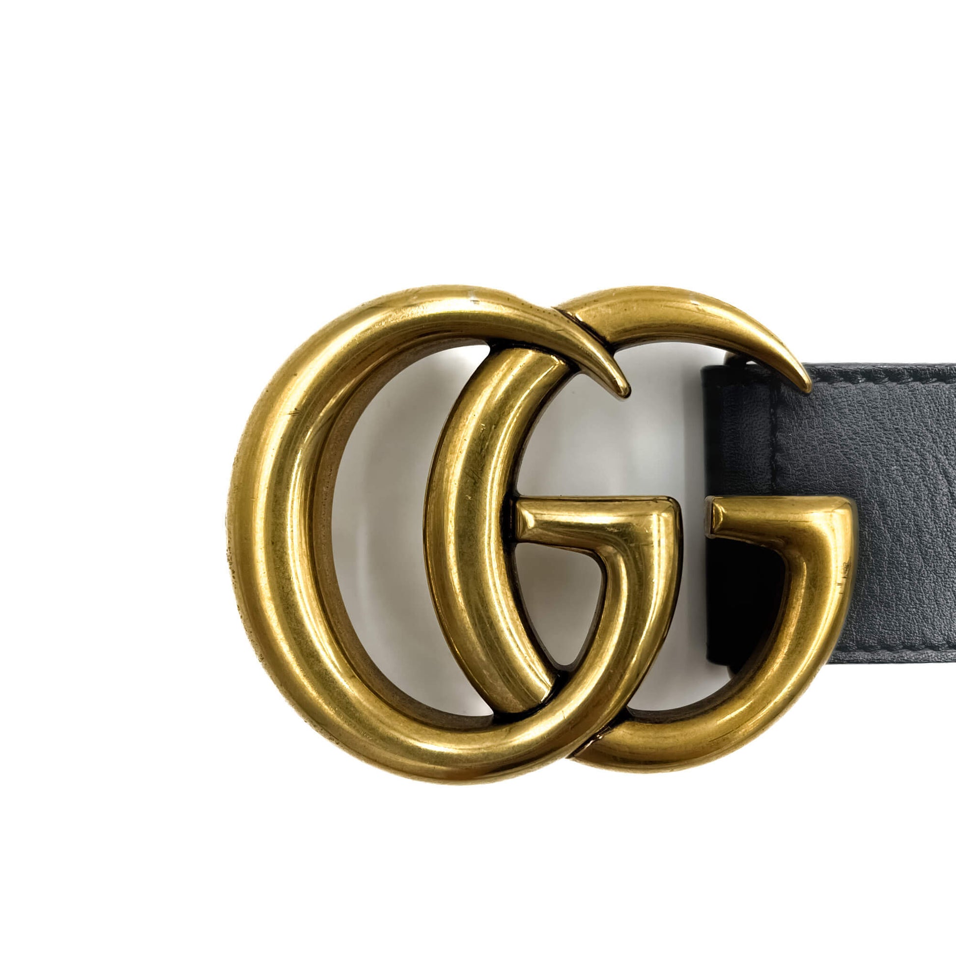 Second hand Gucci GG Marmont Leather Wide Belt 90/36 Black - Tabita Bags