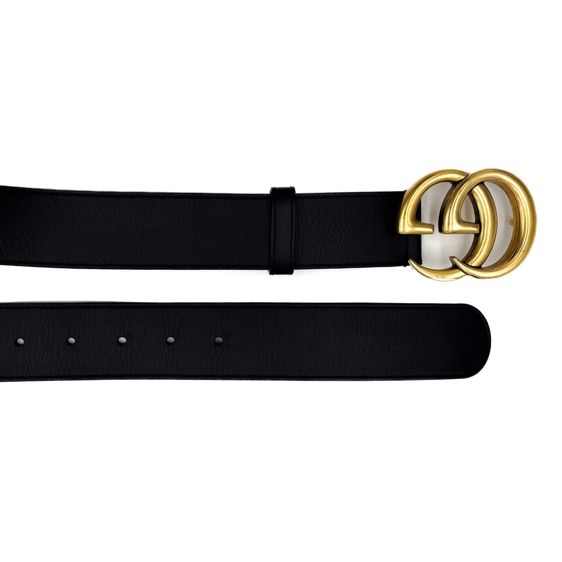 Second hand Gucci GG Marmont Leather Wide Belt 90/36 Black - Tabita Bags