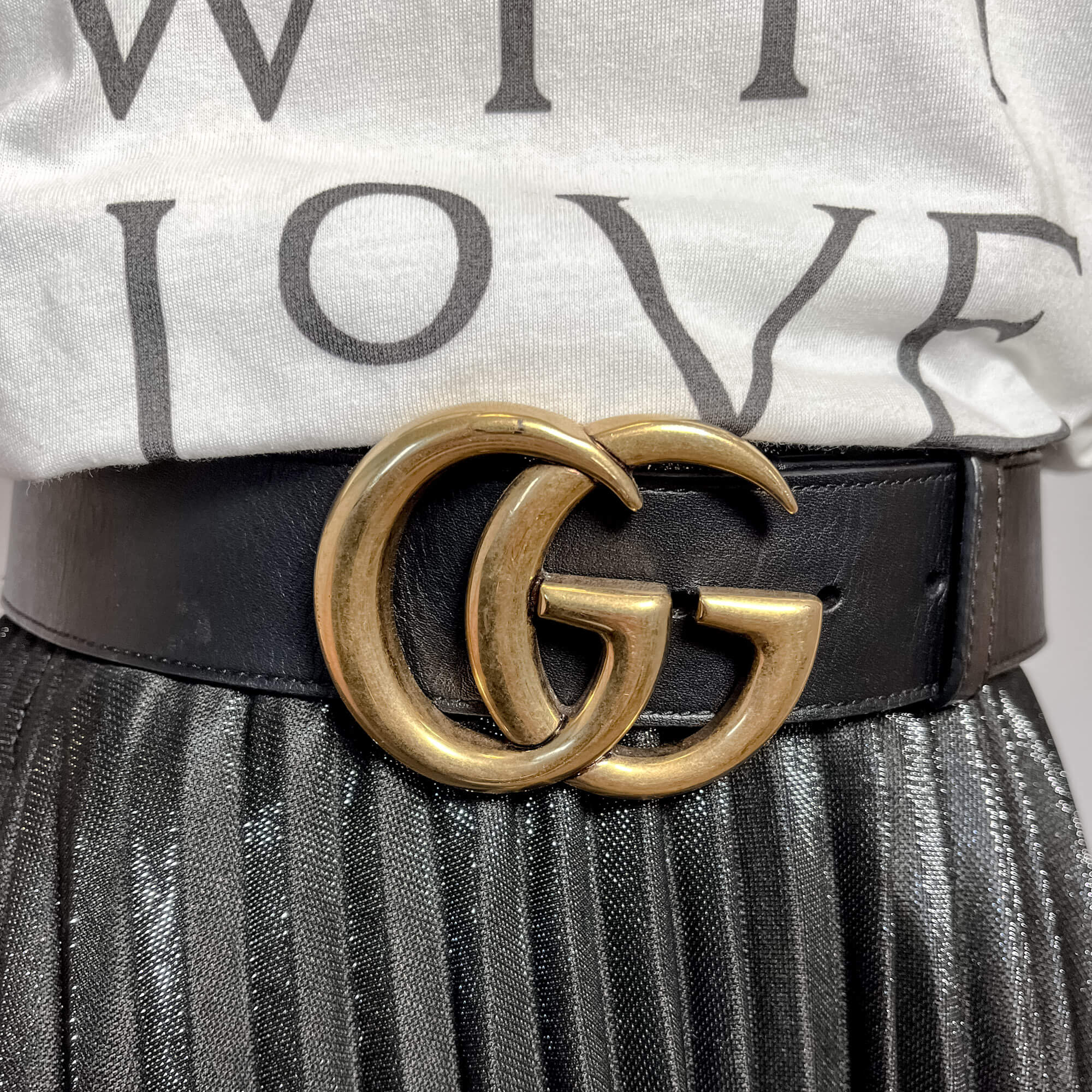 Gucci GG Marmont Leather Wide Belt 90 36 Black Tabita Bags Tabita Bags with Love