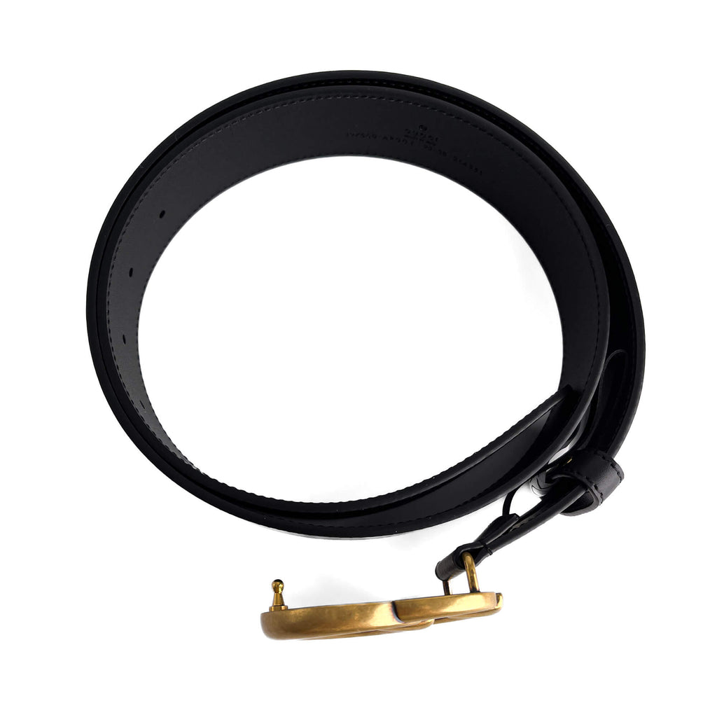 Second hand Gucci GG Marmont Leather Wide Belt 95/38 Black - Tabita Bags