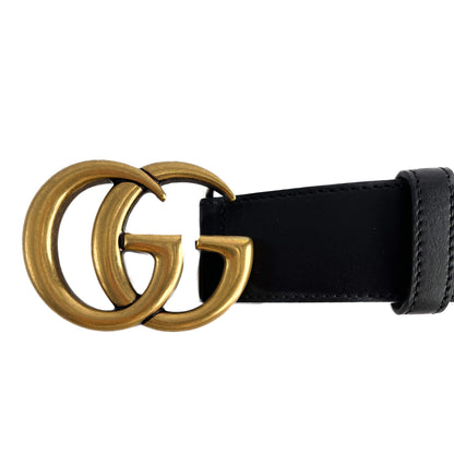 Second hand Gucci GG Marmont Leather Wide Belt 95/38 Black - Tabita Bags