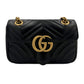 Second hand Gucci GG Marmont Mini Chevron Leather Flap Bag Black - Tabita Bags