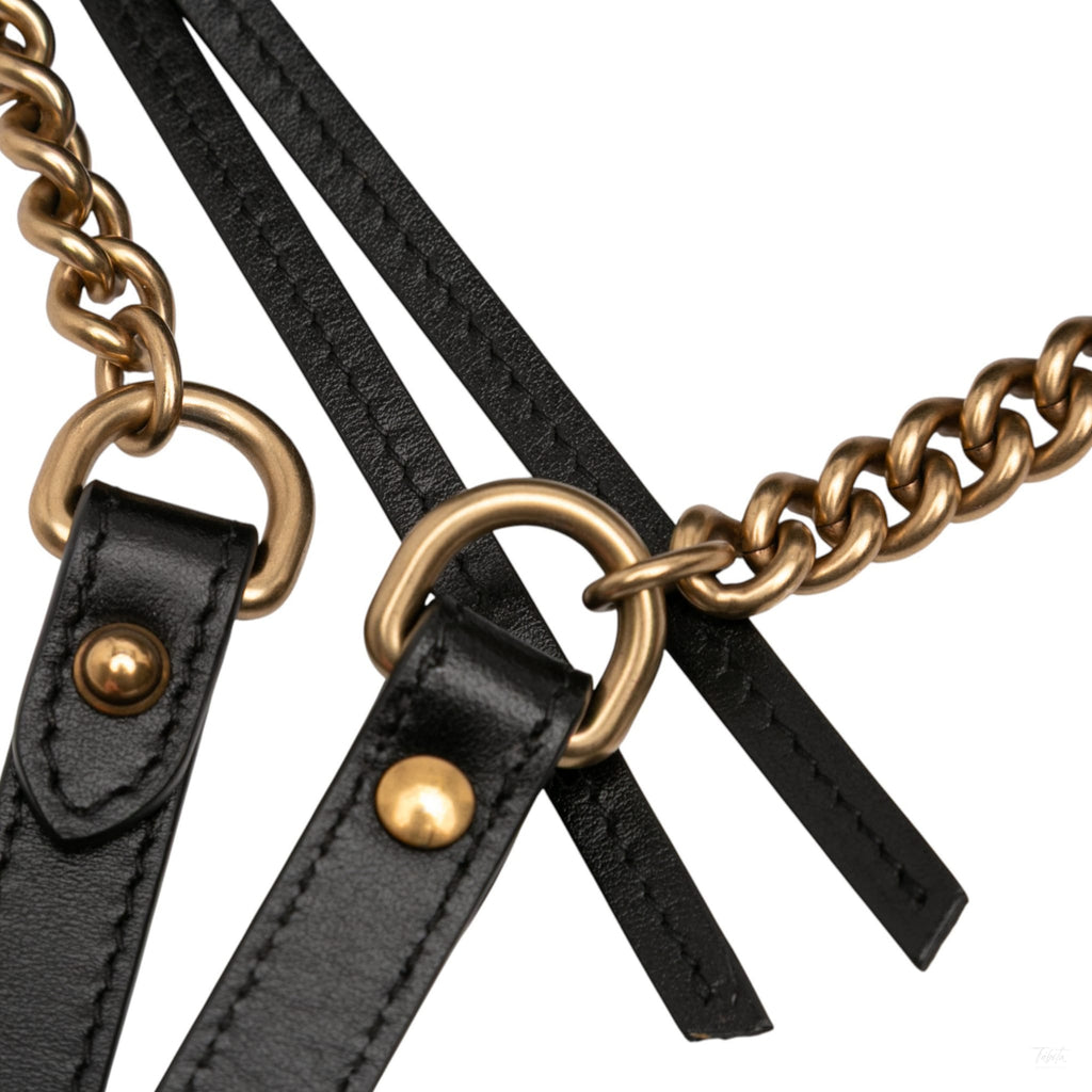 Second hand Gucci GG Marmont Mini Matelassé Leather Camera Bag Black - Tabita Bags