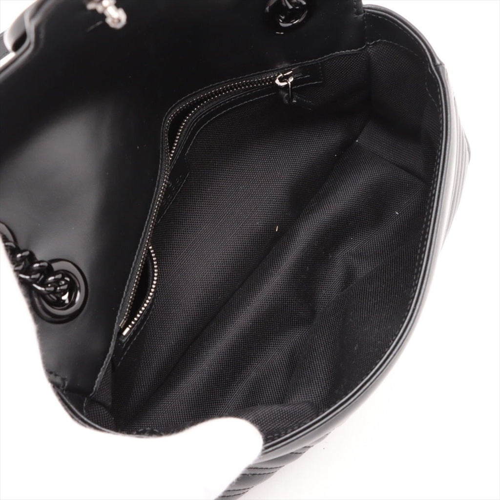 Second hand Gucci GG Marmont Small Chevron Leather Flap Bag Black - Tabita Bags