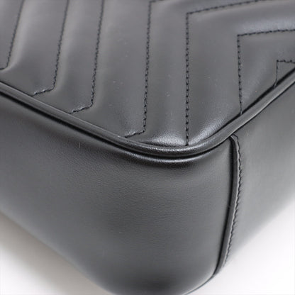 Second hand Gucci GG Marmont Small Chevron Leather Flap Bag Black - Tabita Bags