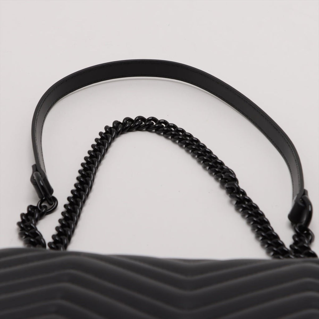 Second hand Gucci GG Marmont Small Chevron Leather Flap Bag Black - Tabita Bags