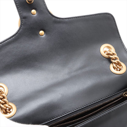 Second hand Gucci GG Marmont Small Chevron Leather Flap Bag Black - Tabita Bags