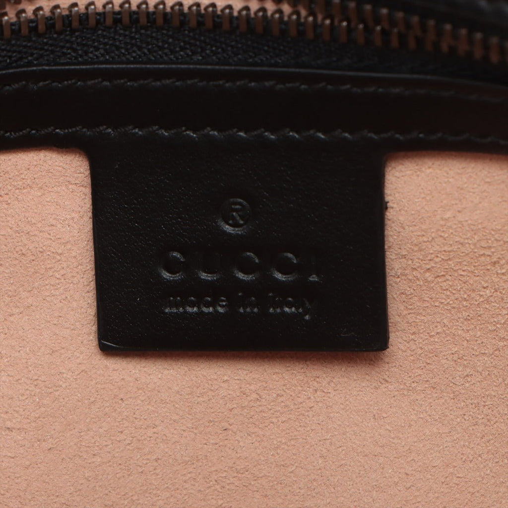 Second hand Gucci GG Marmont Small Chevron Leather Flap Bag Black - Tabita Bags