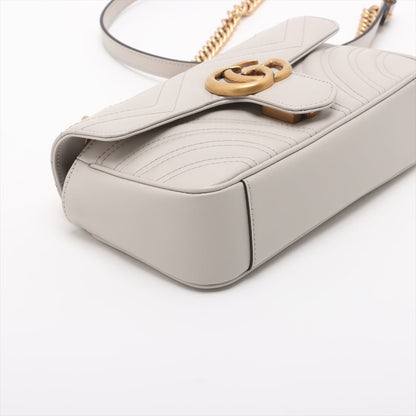 Second hand Gucci GG Marmont Small Leather Chevron Flap Shoulder Bag Beige - Tabita Bags
