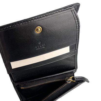Second hand Gucci GG Marmont Small Leather Matelassé Cards Holder Black - Tabita Bags