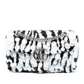 Second hand Gucci GG Marmont Small Leather & Sequin Flap Shoulder Bag Black & White - Tabita Bags