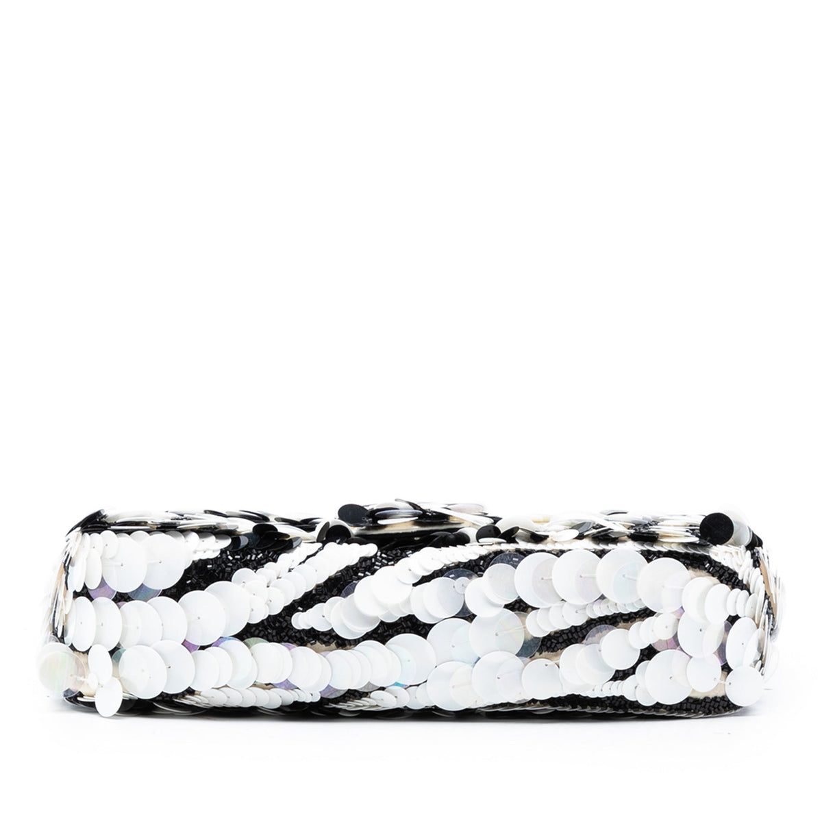Second hand Gucci GG Marmont Small Leather & Sequin Flap Shoulder Bag Black & White - Tabita Bags