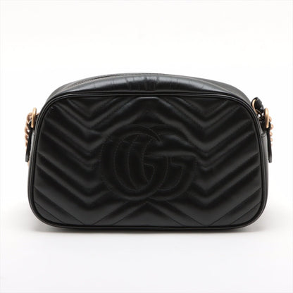 Second hand Gucci GG Marmont Small Matelassé Leather Camera Bag Black - Tabita Bags