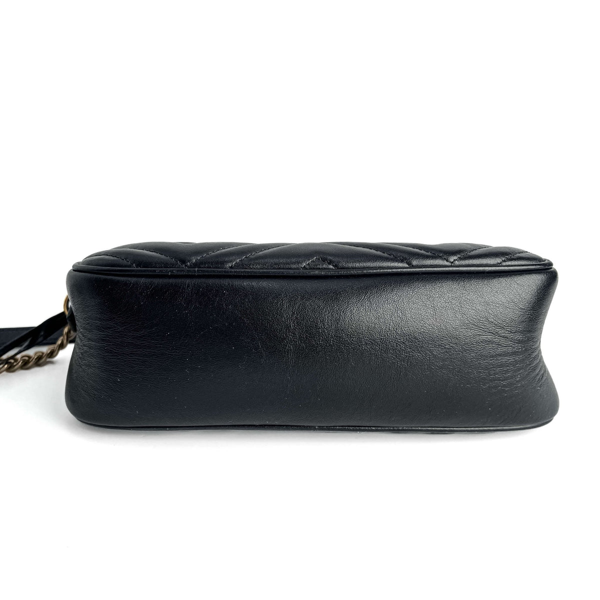 Second hand Gucci GG Marmont Small Matelassé Leather Camera Bag Black - Tabita Bags