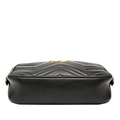 Second hand Gucci GG Marmont Small Matelassé Leather Camera Bag Black - Tabita Bags