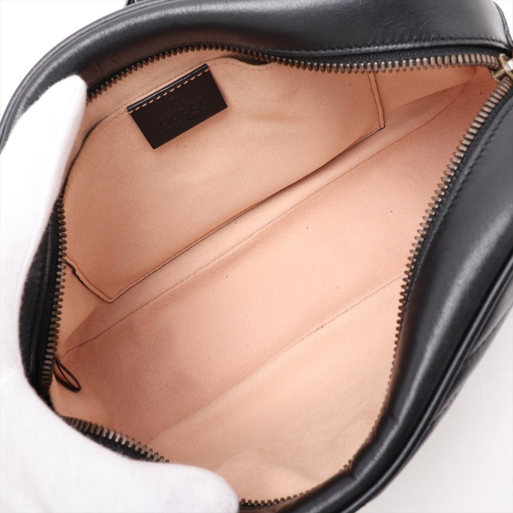 Second hand Gucci GG Marmont Small Matelassé Leather Camera Bag Black - Tabita Bags