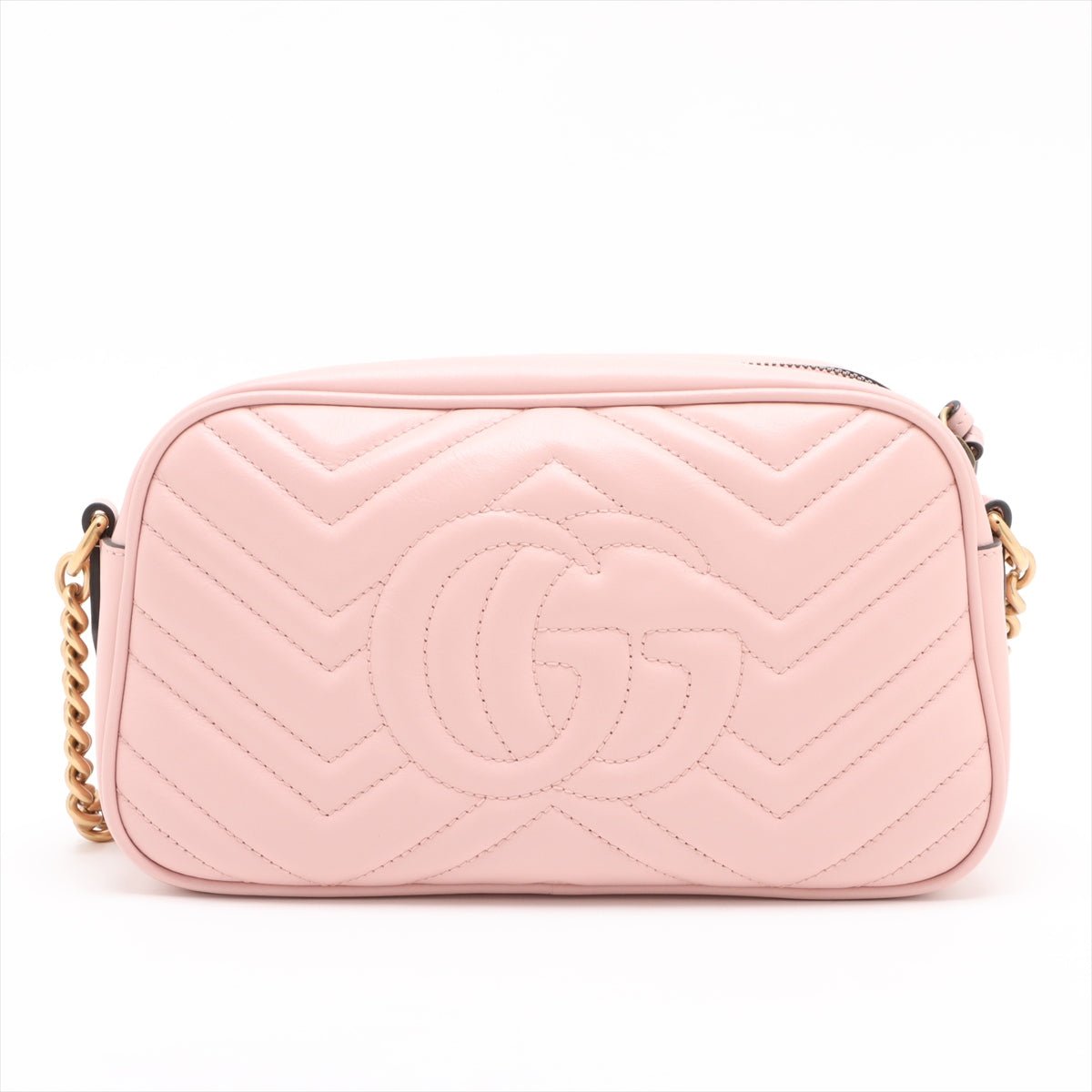 Second hand Gucci GG Marmont Small Matelassé Leather Camera Bag Pink - Tabita Bags