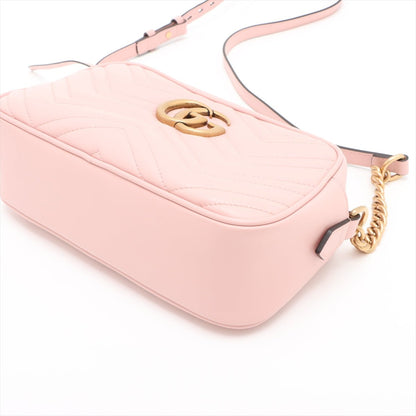 Second hand Gucci GG Marmont Small Matelassé Leather Camera Bag Pink - Tabita Bags