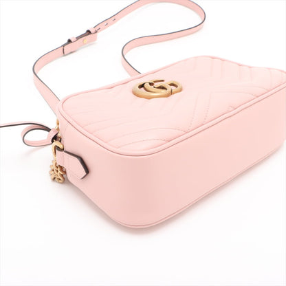 Second hand Gucci GG Marmont Small Matelassé Leather Camera Bag Pink - Tabita Bags