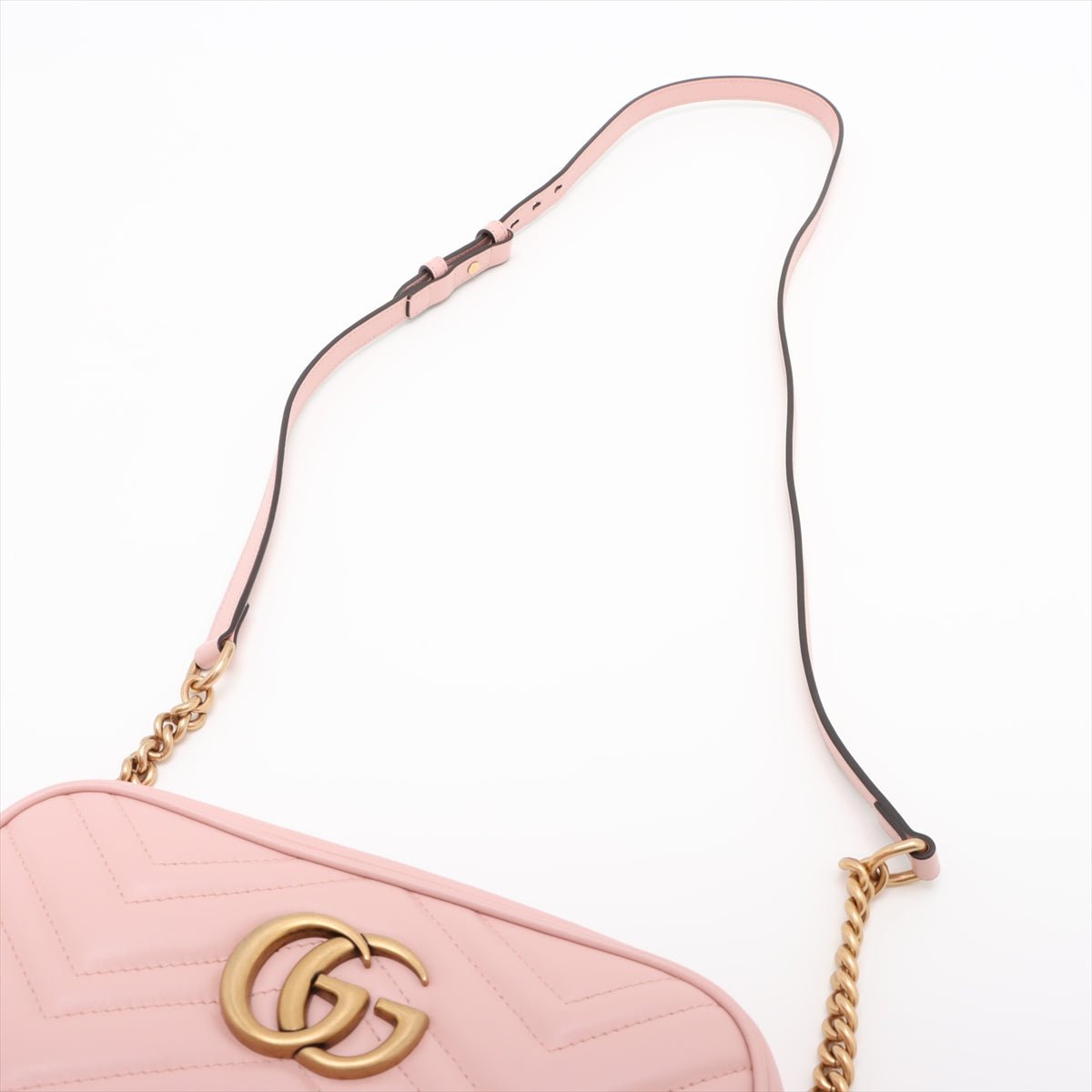 Second hand Gucci GG Marmont Small Matelassé Leather Camera Bag Pink - Tabita Bags